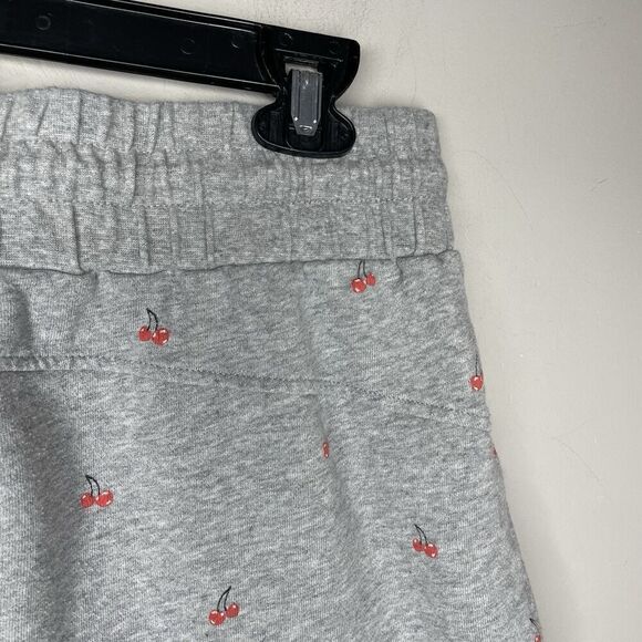 BETSEY JOHNSON Shorts Women Large Cherries Jubilee Gray Raw Hem Sweat Terry - Picture 7 of 13